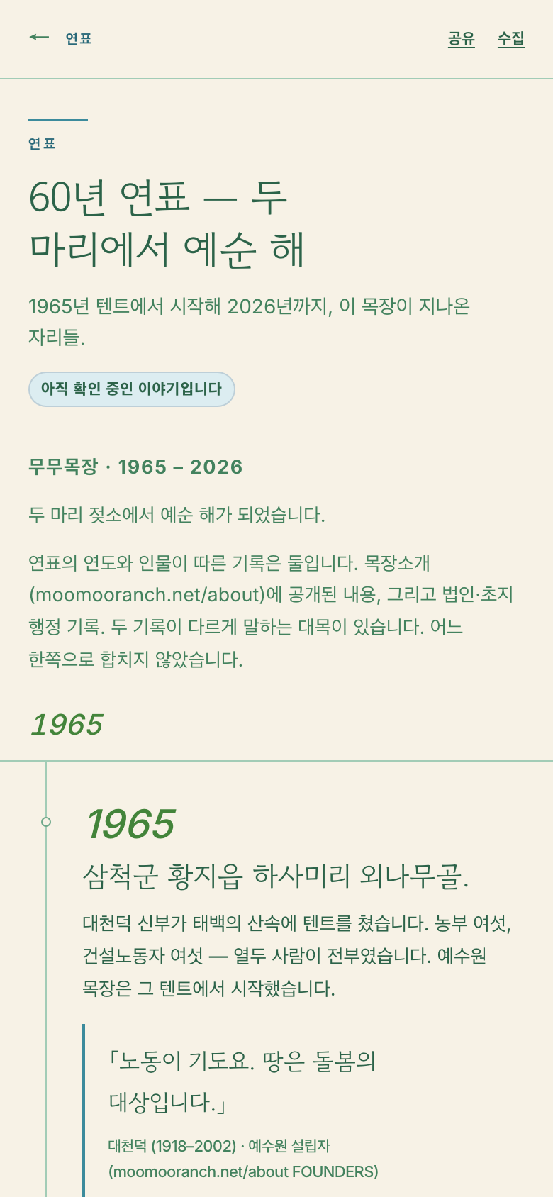 60년 연표 — 1965년부터의 기록